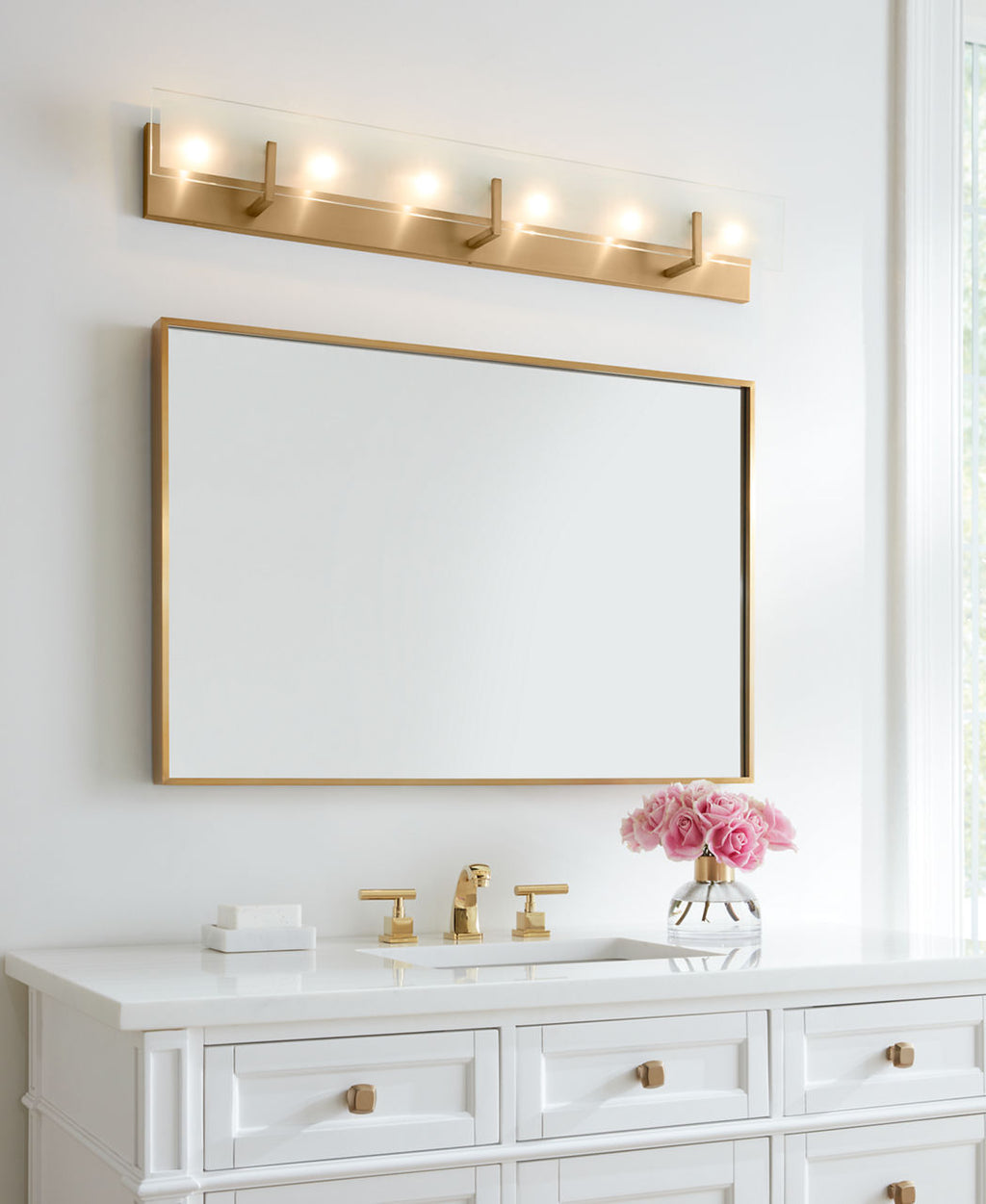 Syll Six Light Wall / Bath Sconce | Satin Brass