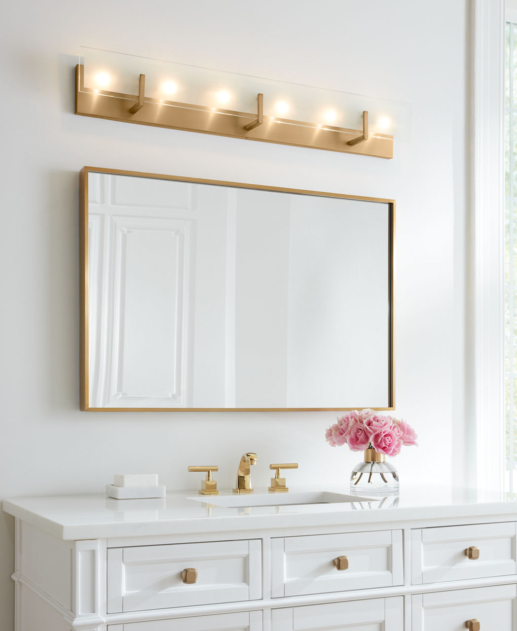 Syll Six Light Wall / Bath Sconce | Satin Brass