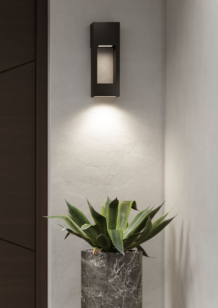 Testa Medium LED Outdoor Wall Lantern Black Bulbs Inc
