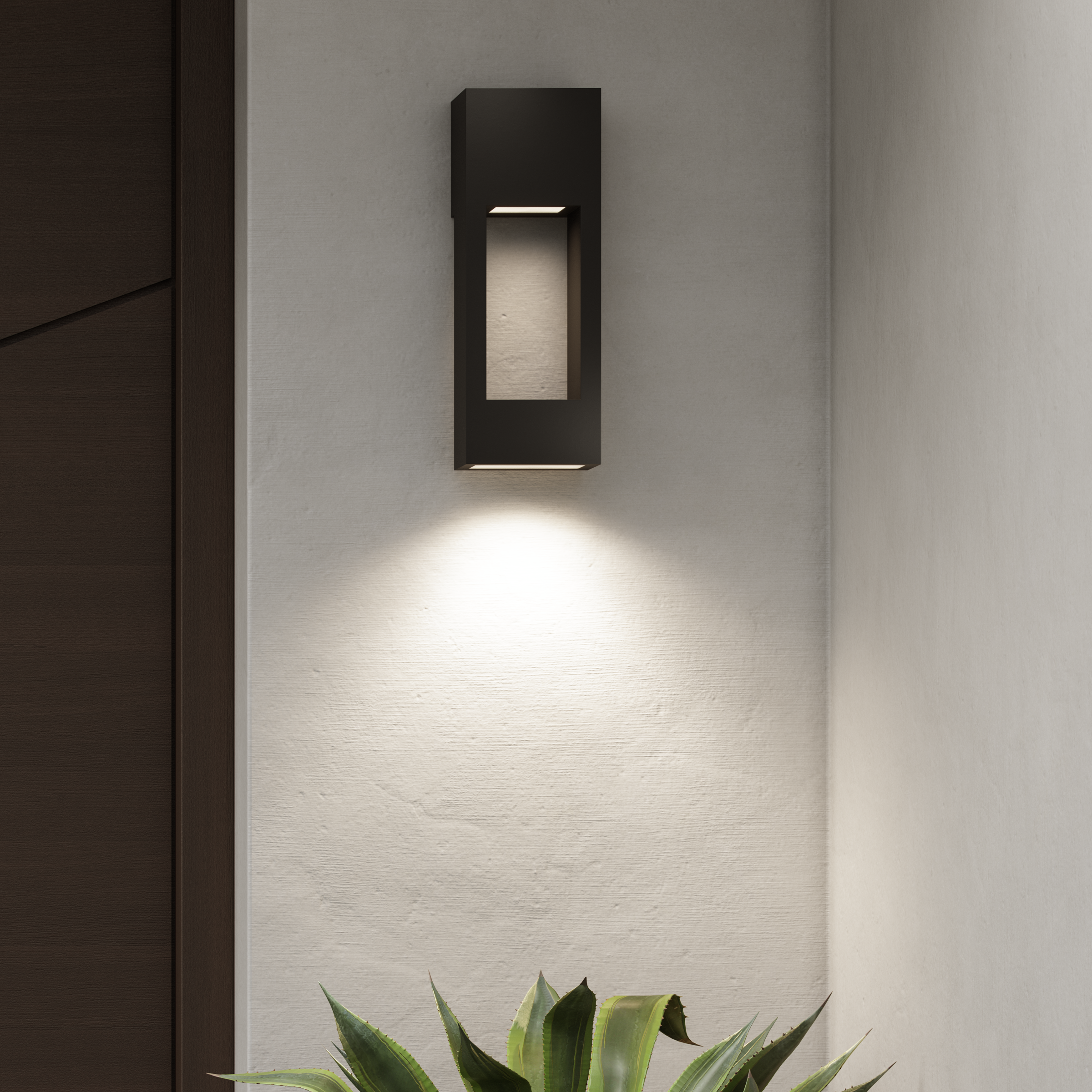 Testa Medium LED Outdoor Wall Lantern Black Bulbs Inc