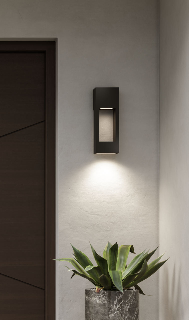Testa Medium LED Outdoor Wall Lantern Black Bulbs Inc