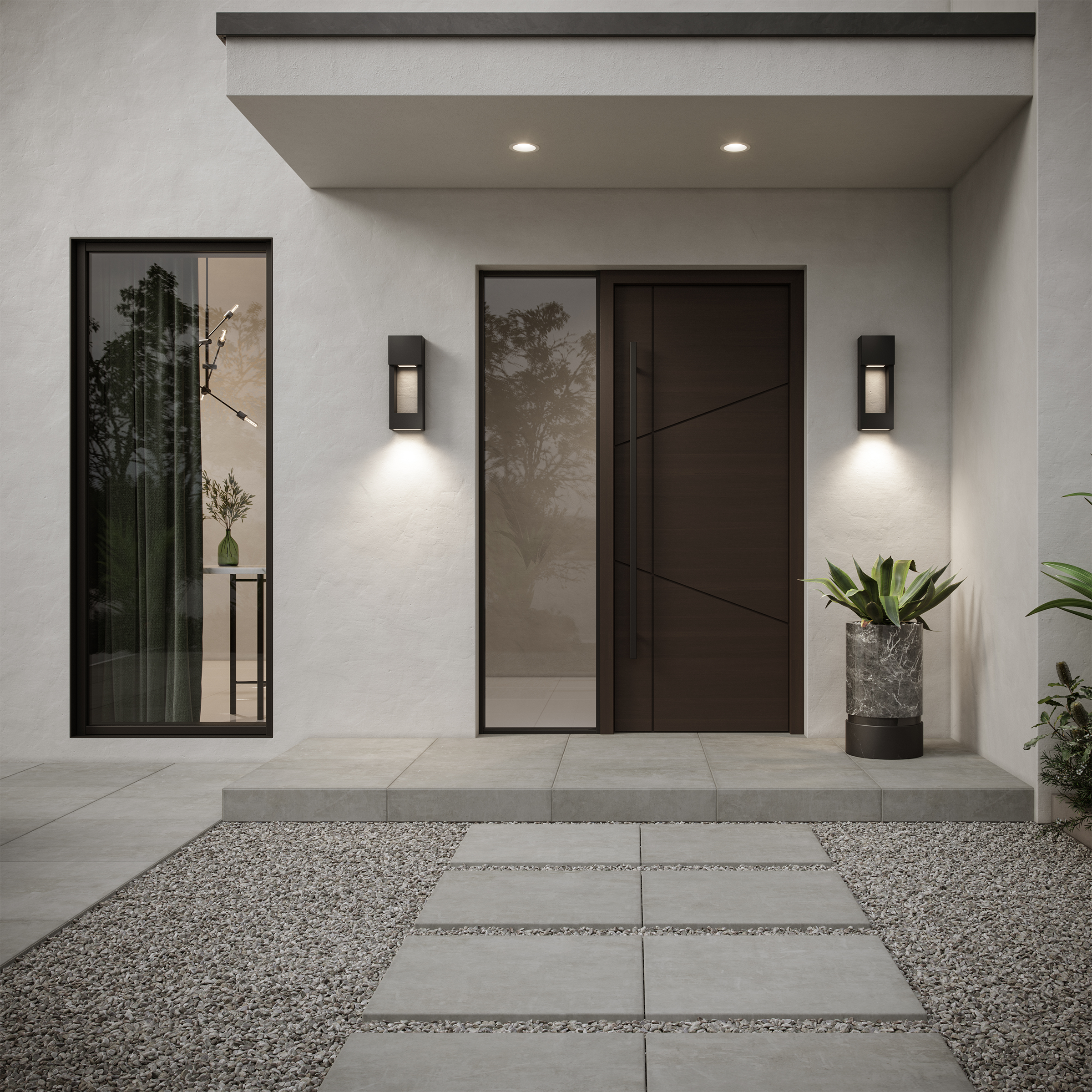 Testa Medium LED Outdoor Wall Lantern Black Bulbs Inc