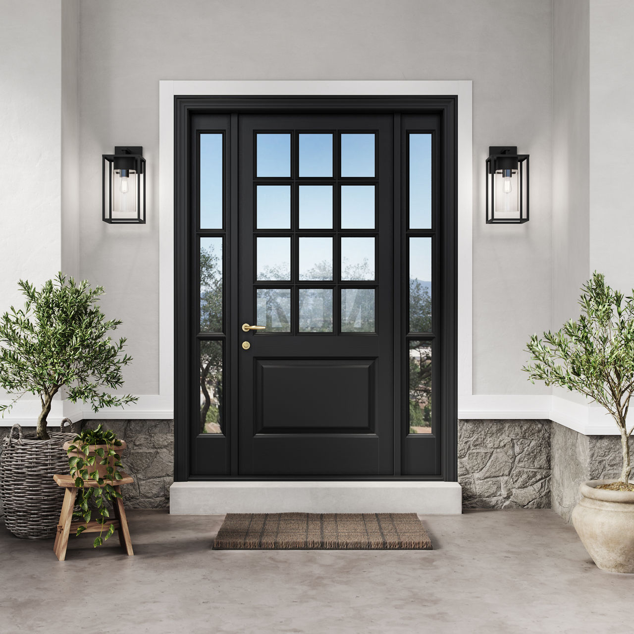 Vado Extra Large One Light Outdoor Wall Lantern Black