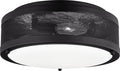Vander Medium Flush Mount | Midnight Black | Etched Glass / White Inside Bulb(s) Not Included