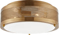 Vander Medium Flush Mount | Satin Brass | Etched Glass / White Inside Bulb(s) Included