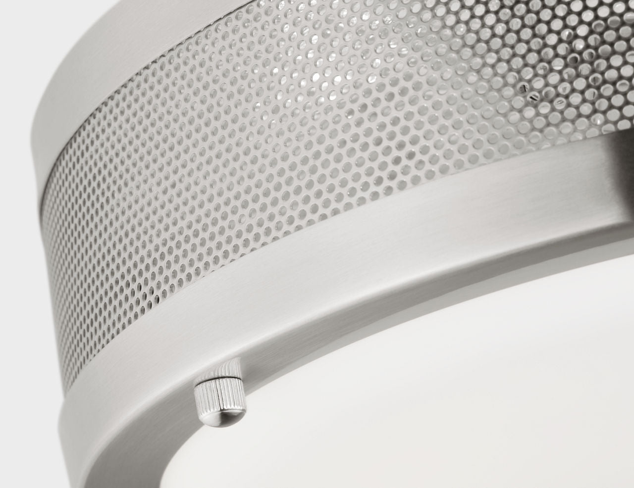 Vander Medium Flush Mount | Brushed Nickel | Etched Glass / White Inside Bulb(s) Included