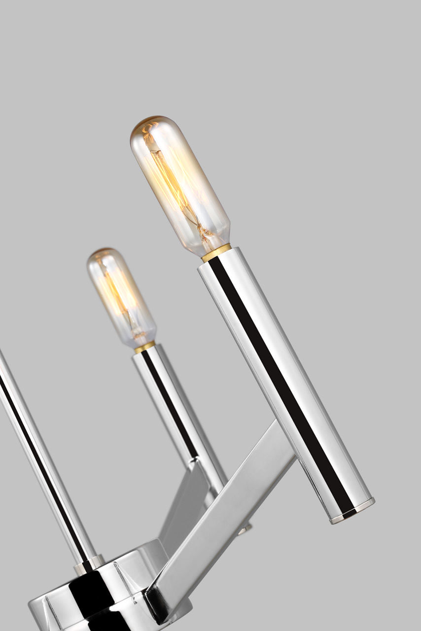 Vector Three Light Chandelier Chrome Bulbs Included