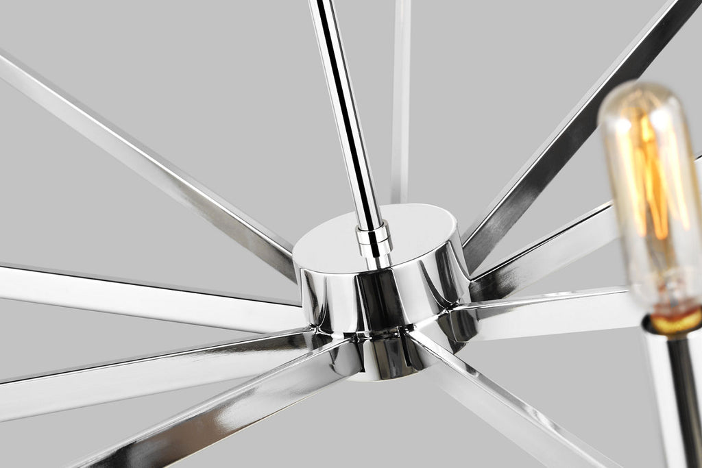 Vector Nine Light Chandelier Chrome