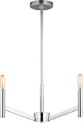 Vector Three Light Chandelier Chrome Bulbs Included