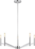 Vector Five Light Chandelier Chrome