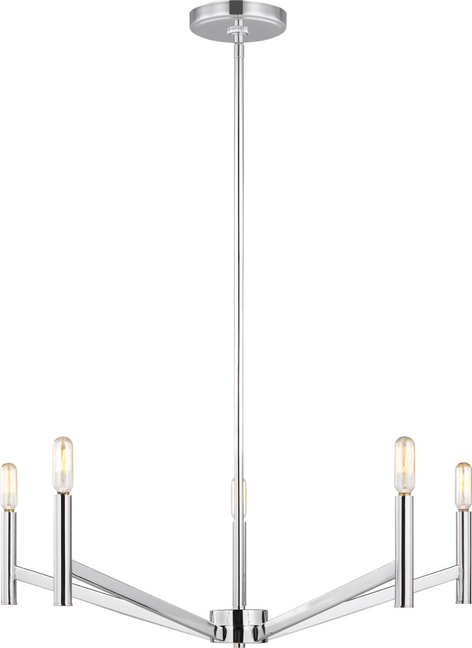 Vector Five Light Chandelier Chrome
