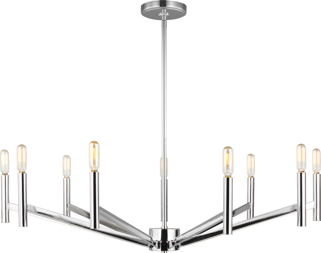 Vector Nine Light Chandelier Chrome