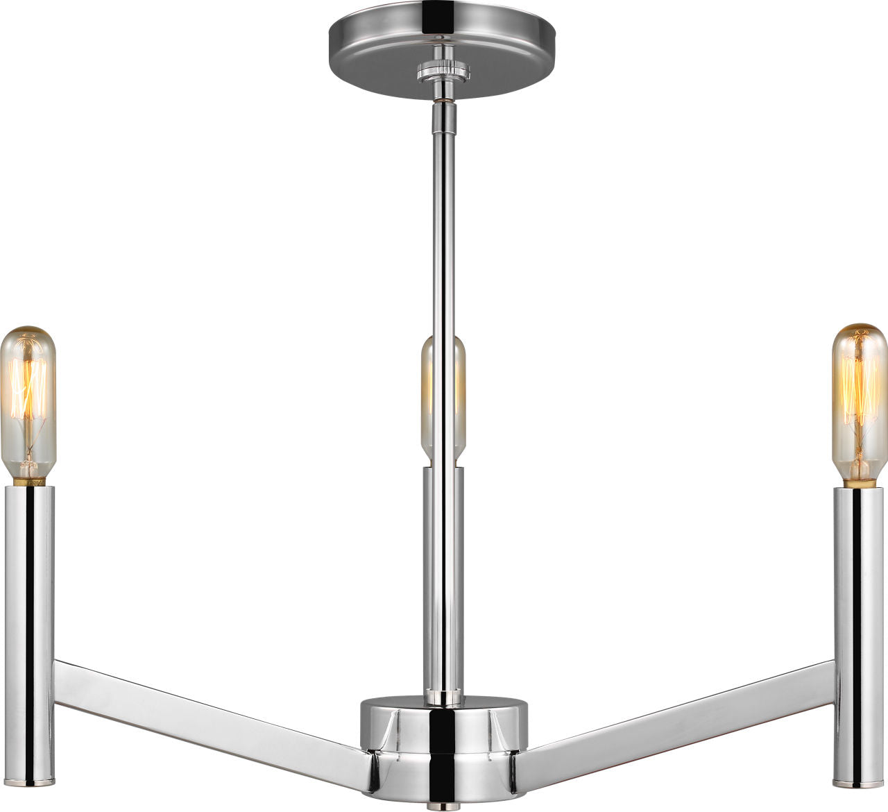Vector Three Light Chandelier Chrome
