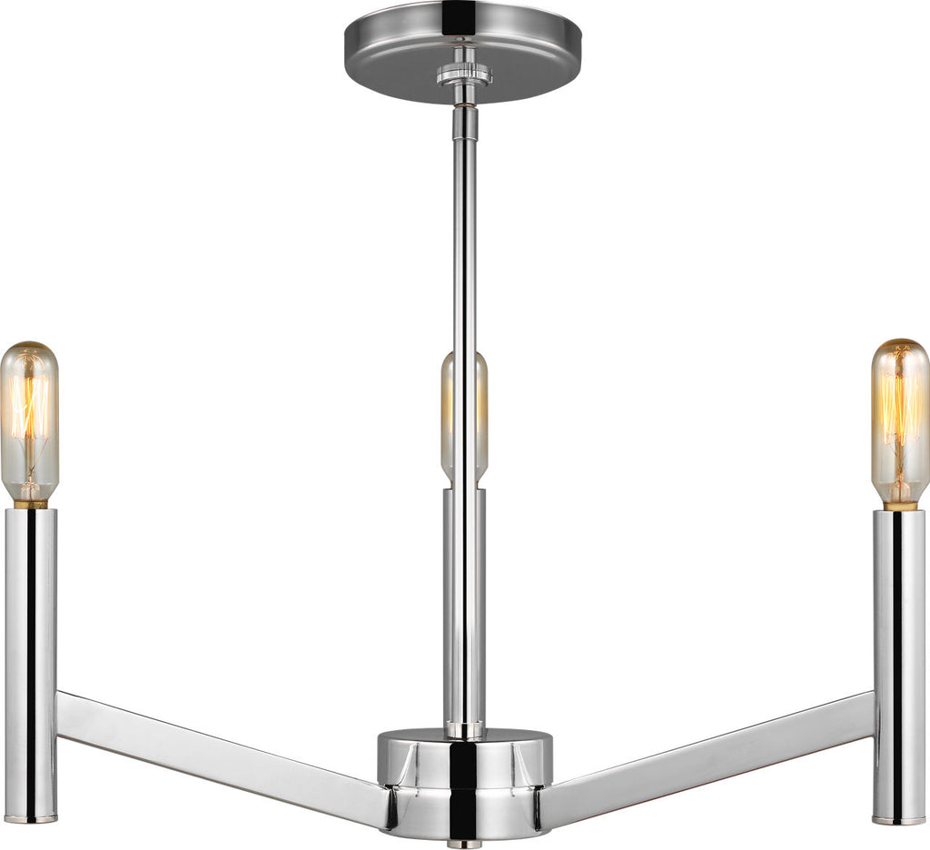 Vector Three Light Chandelier Chrome Bulbs Included