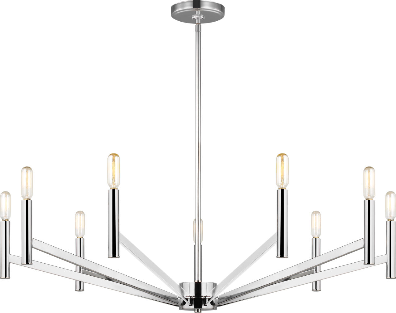 Vector Nine Light Chandelier Chrome