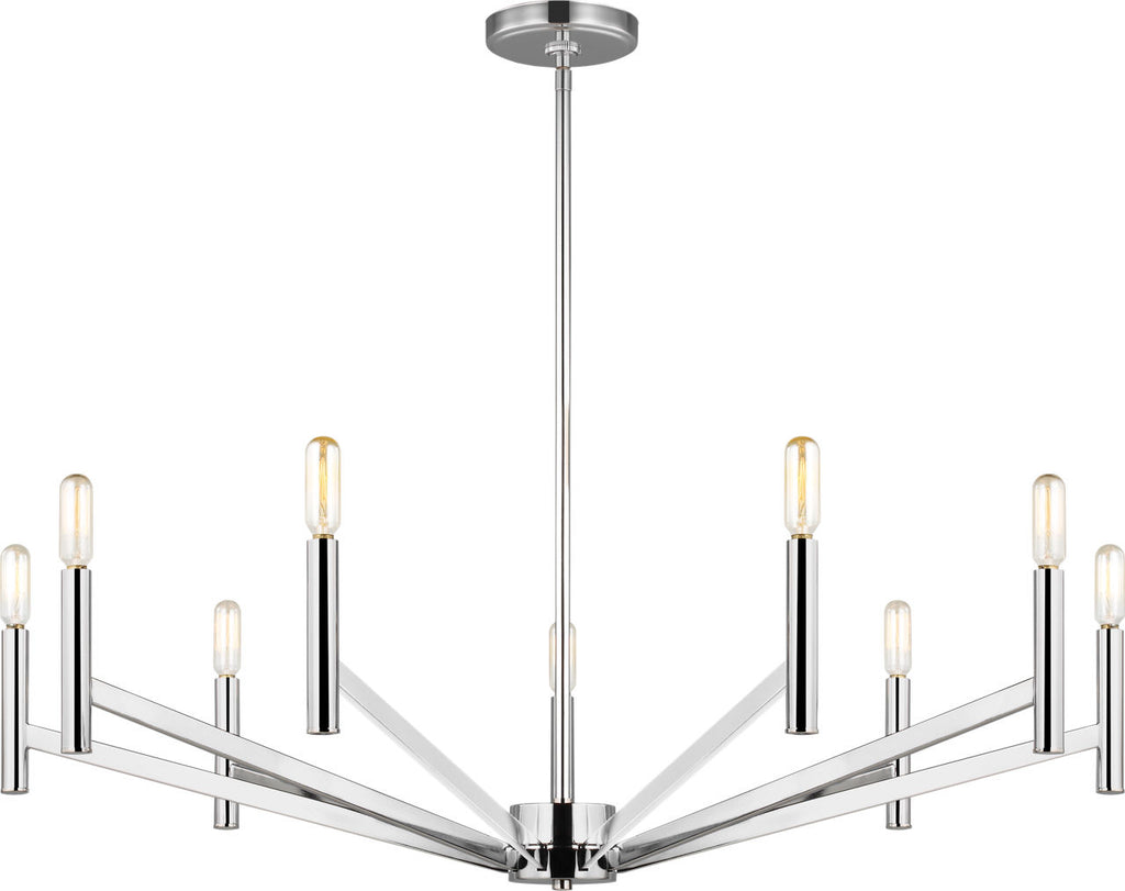 Vector Nine Light Chandelier Chrome Bulbs Inc