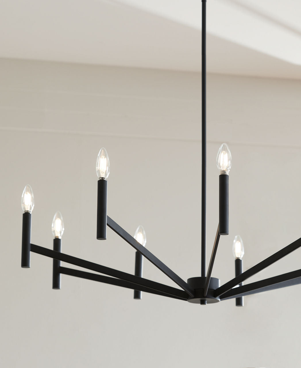Vector Nine Light Chandelier Midnight Black