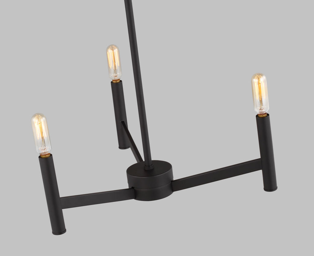 Vector Three Light Chandelier Midnight Black