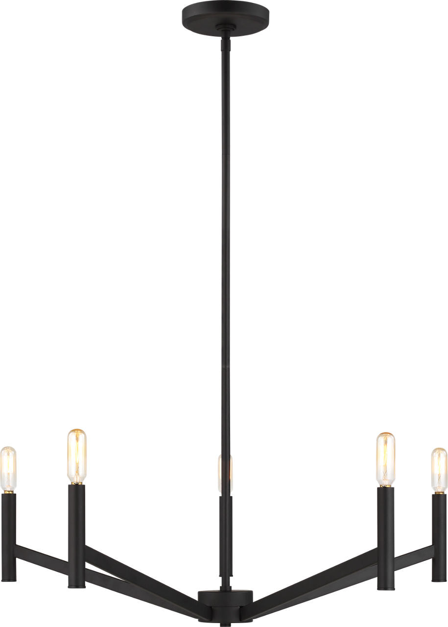 Vector Five Light Chandelier Midnight Black