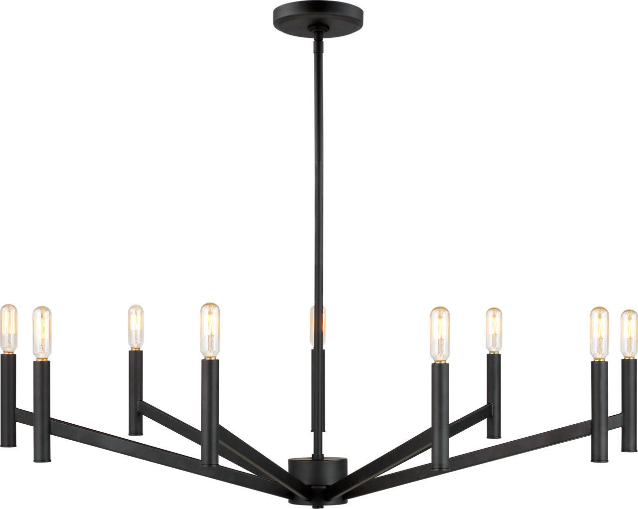 Vector Nine Light Chandelier Midnight Black