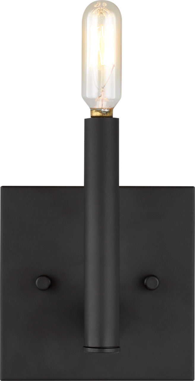 Vector One Light Wall / Bath Sconce Midnight Black Bulbs Inc
