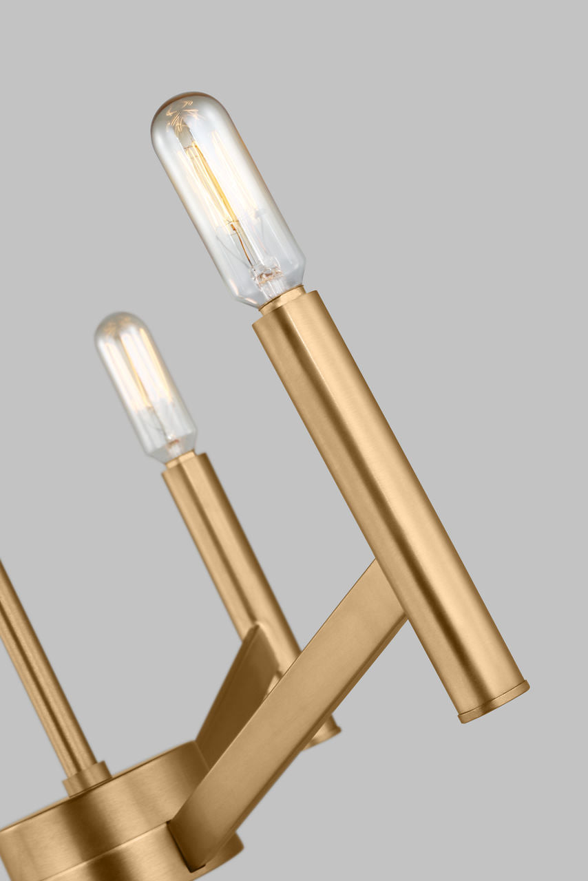 Vector Three Light Chandelier Satin Brass