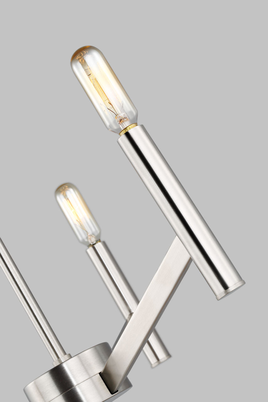 Vector Three Light Chandelier Brushed Nickel