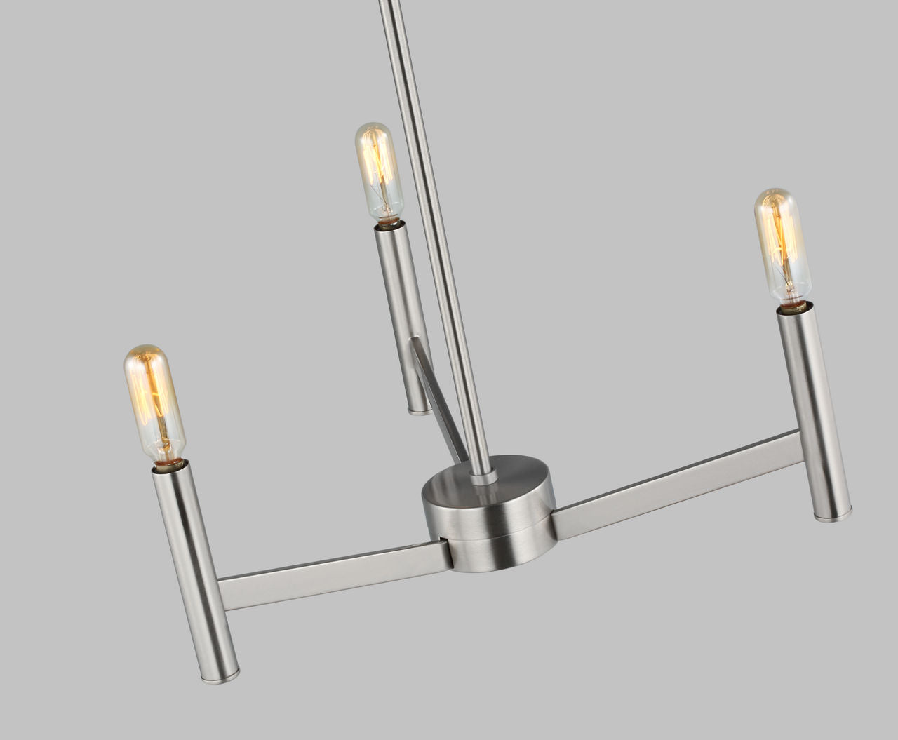 Vector Three Light Chandelier Brushed Nickel