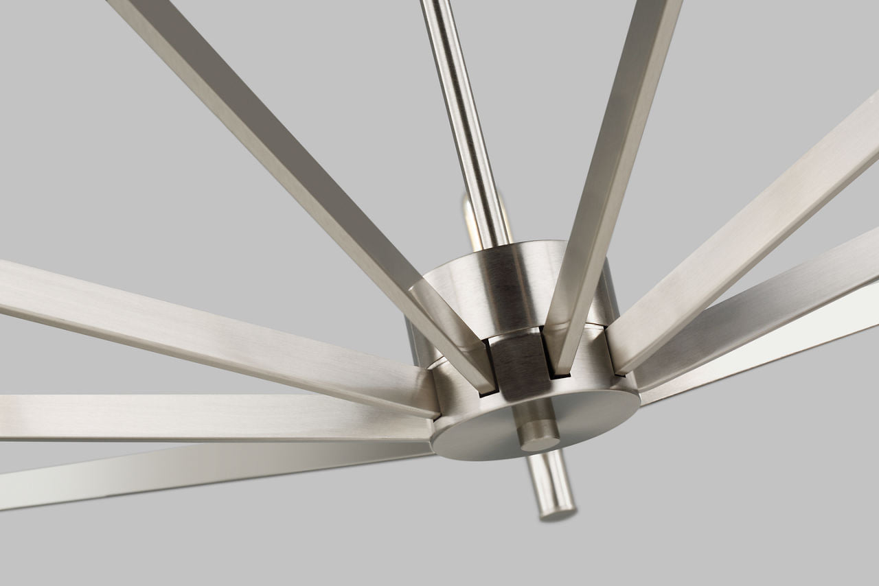 Vector Nine Light Chandelier Brushed Nickel