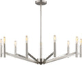 Vector Nine Light Chandelier Brushed Nickel Bulbs Included