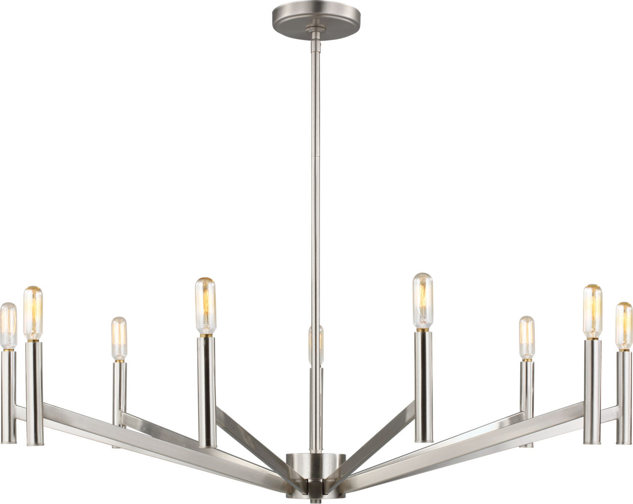 Vector Nine Light Chandelier Brushed Nickel Bulbs Included