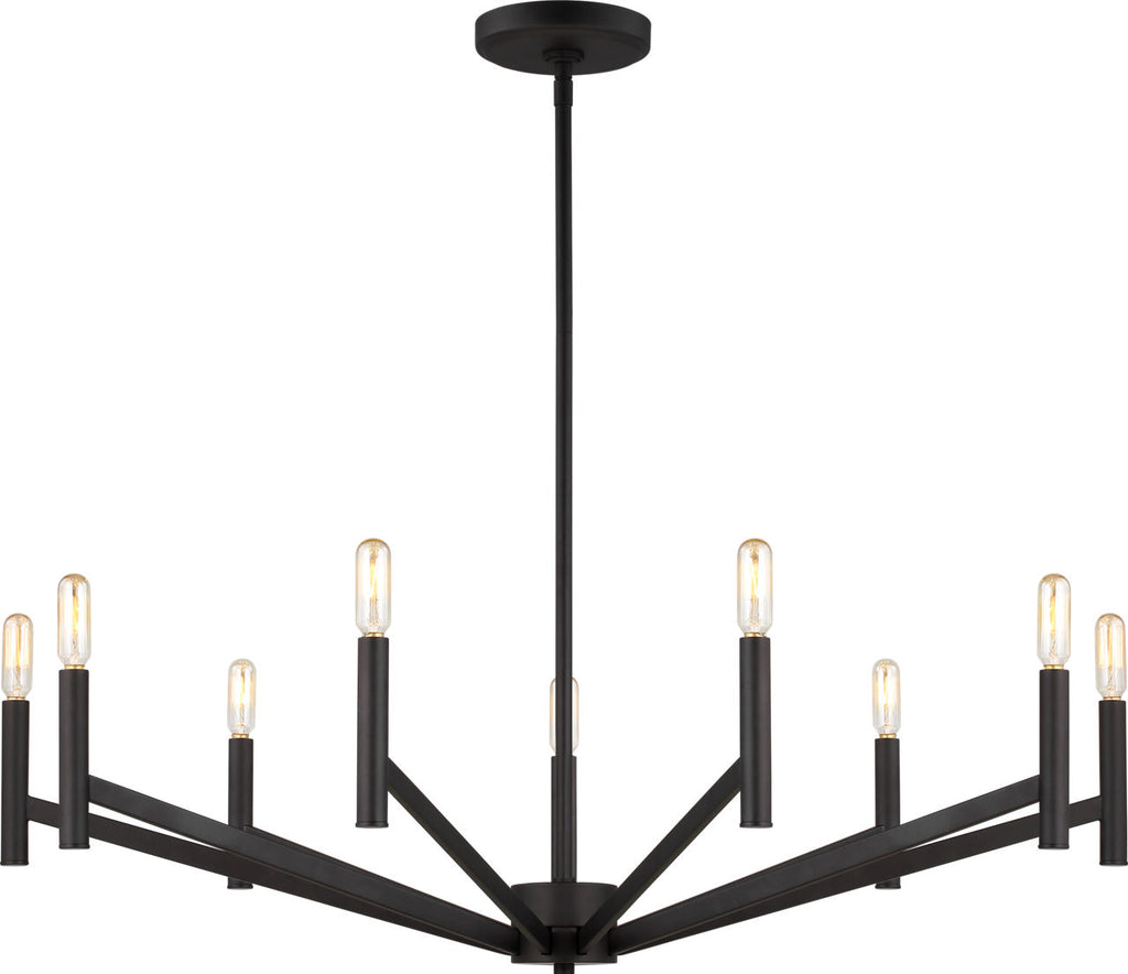 Vector Nine Light Chandelier Midnight Black