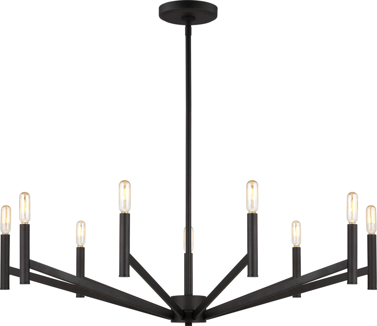 Vector Nine Light Chandelier Midnight Black