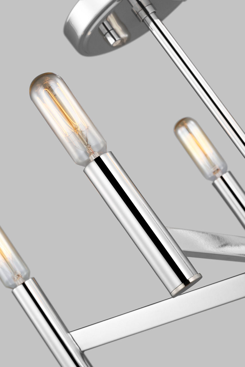 Vector Five Light Semi-Flush Mount Chrome Bulbs Inc
