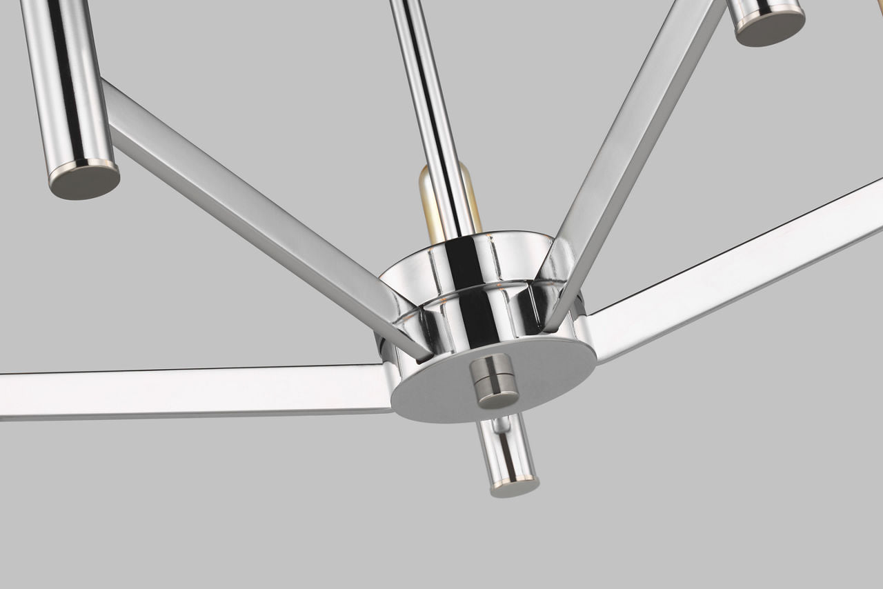 Vector Five Light Semi-Flush Mount Chrome