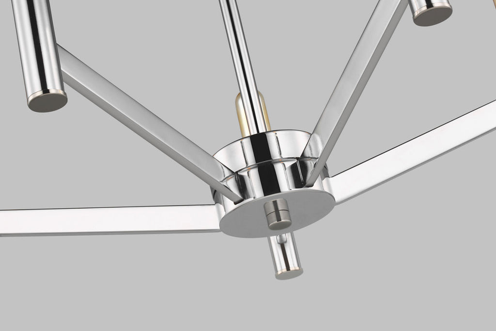Vector Five Light Semi-Flush Mount Chrome Bulbs Inc