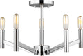 Vector Five Light Semi-Flush Mount Chrome Bulbs Inc