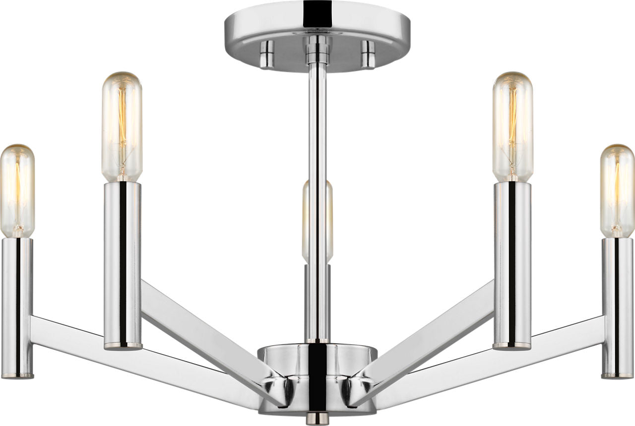 Vector Five Light Semi-Flush Mount Chrome