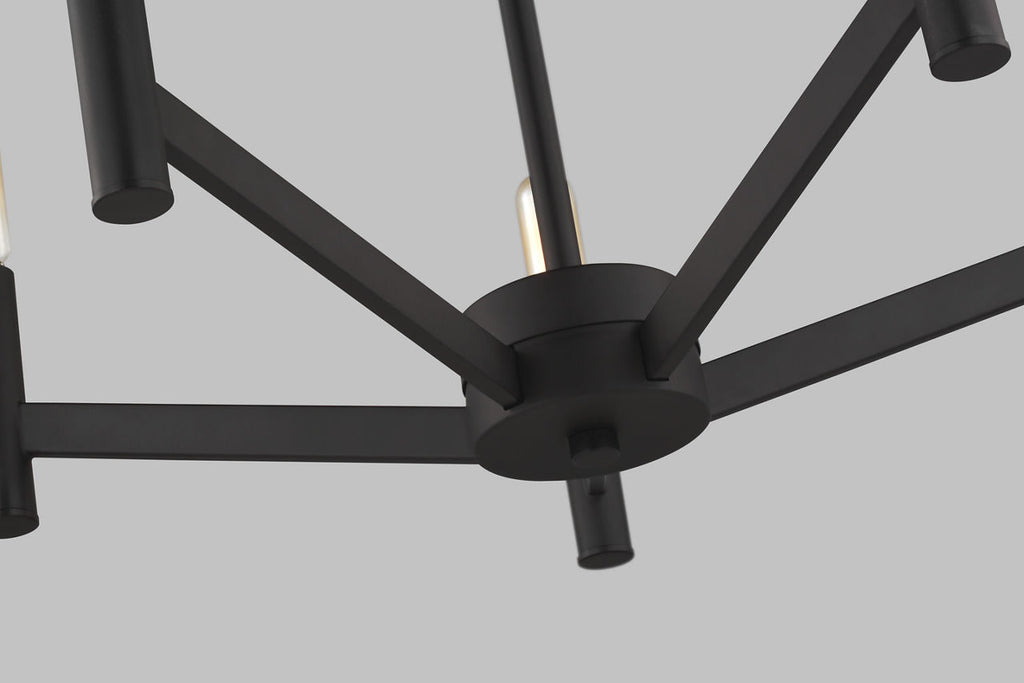 Vector Five Light Semi-Flush Mount Midnight Black