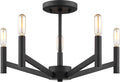 Vector Five Light Semi-Flush Mount Midnight Black