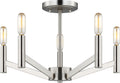 Vector Five Light Semi-Flush Mount Brushed Nickel
