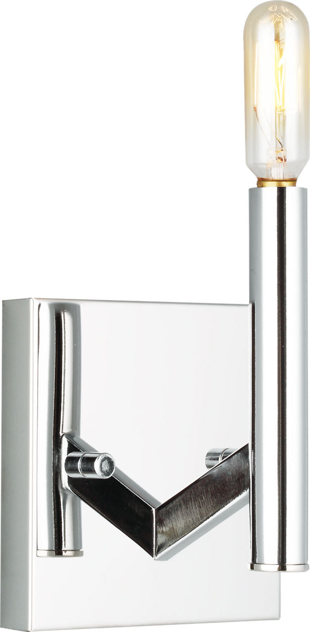 Vector One Light Wall / Bath Sconce Chrome Bulbs Included