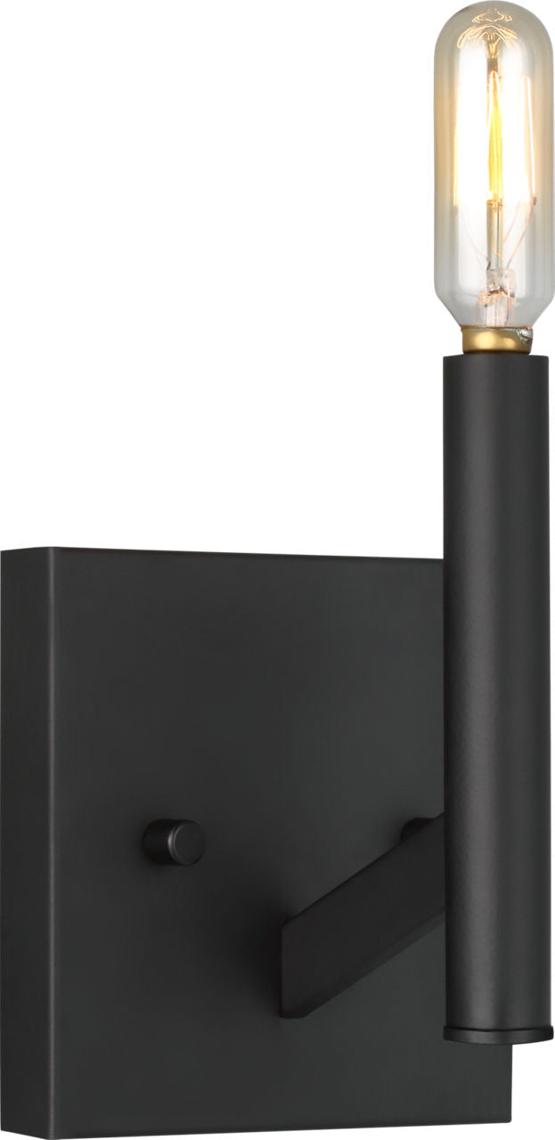 Vector One Light Wall / Bath Sconce Midnight Black Bulbs Inc