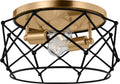 Zarra Two Light Flush Mount Satin Brass