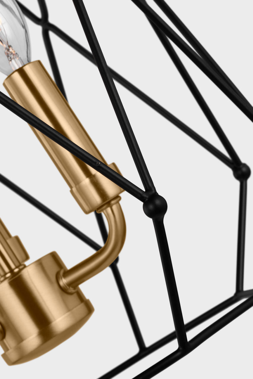 Zarra Medium Three Light Lantern Satin Brass Bulbs Included