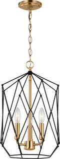 Zarra Medium Three Light Lantern Satin Brass Bulbs Included
