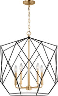 Zarra Large Five Light Lantern Satin Brass
