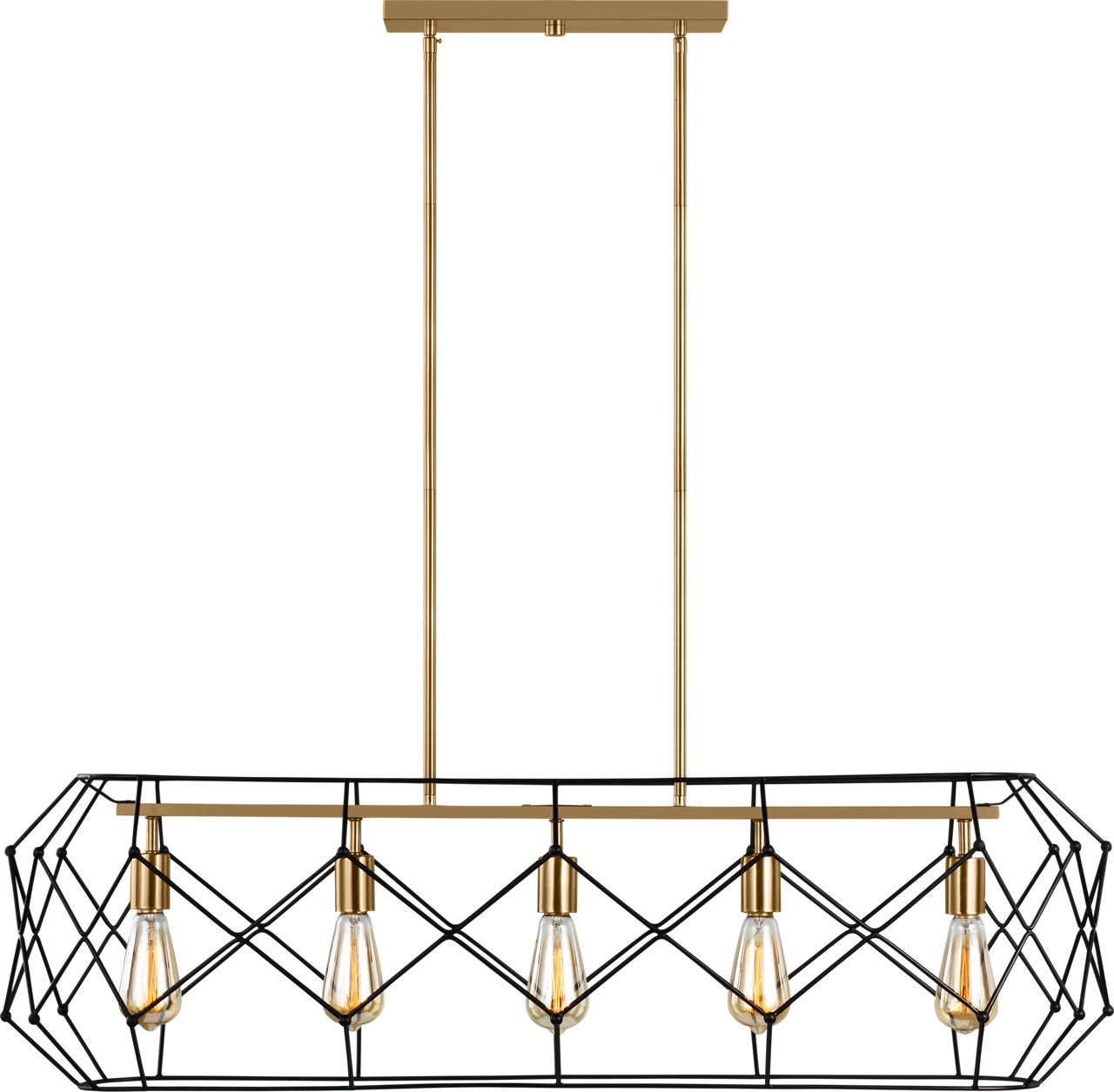 Zarra Five Light Linear Satin Brass