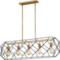 Zarra Five Light Linear Satin Brass