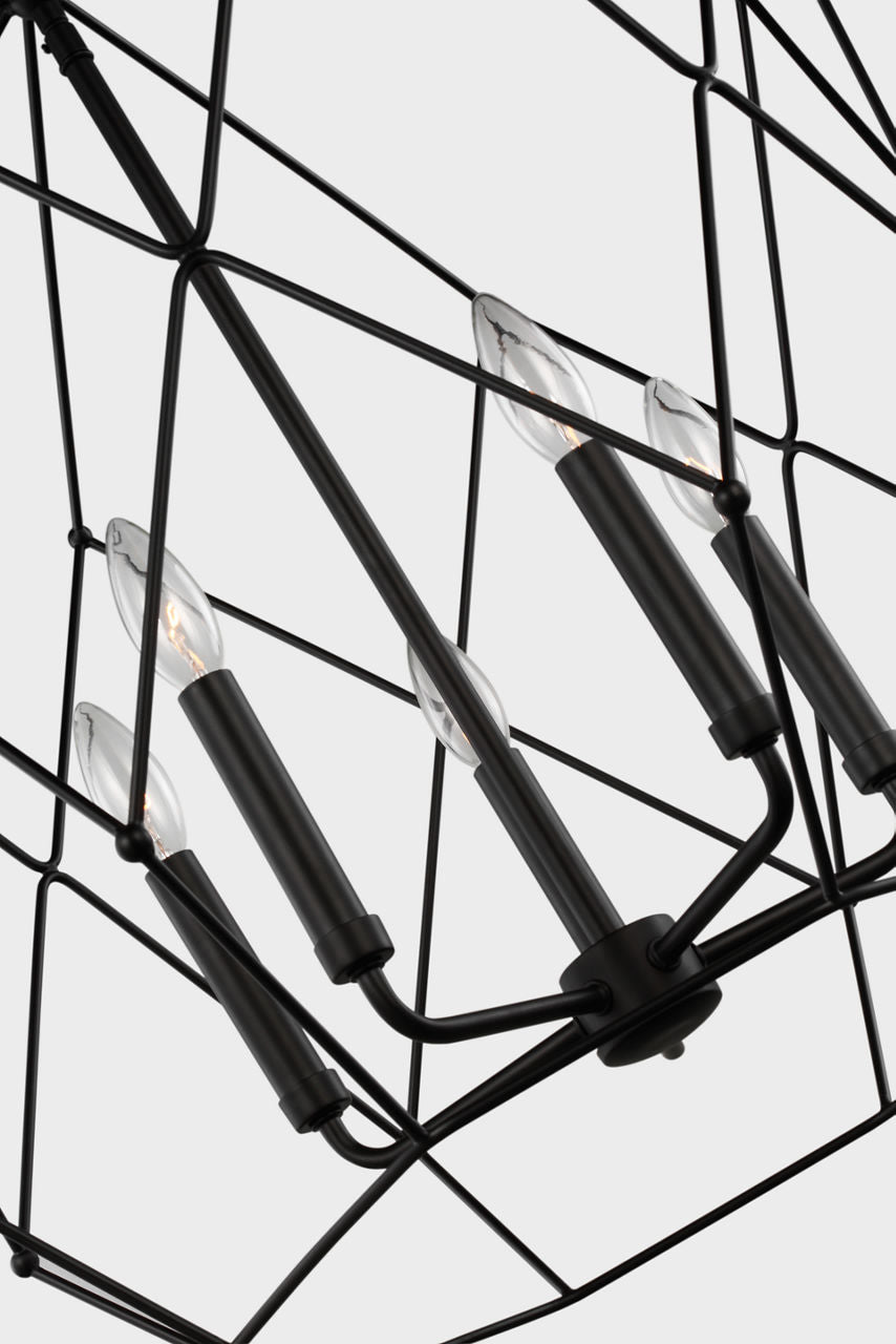 Zarra Large Five Light Lantern Midnight Black